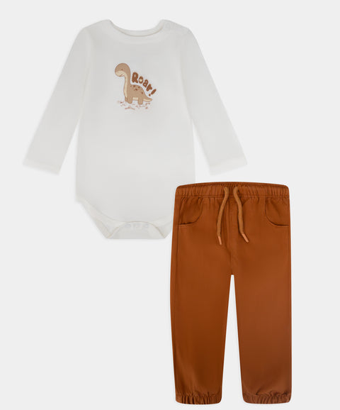 Conjunto Pantalón y Body Manga Larga Para Recién Nacida
