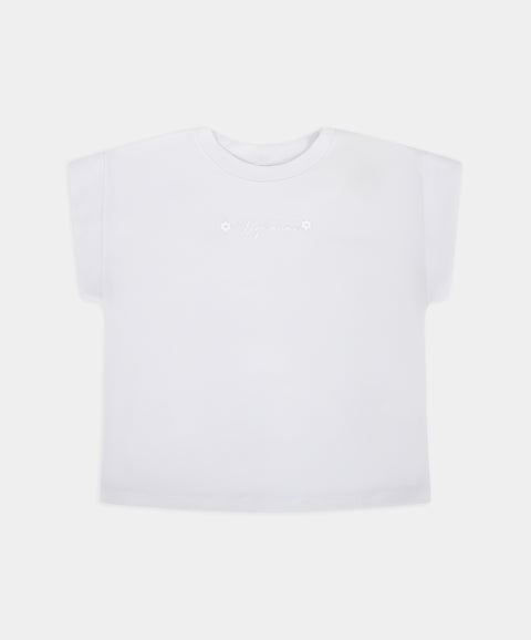 Camiseta Manga Corta Blanca para Niña