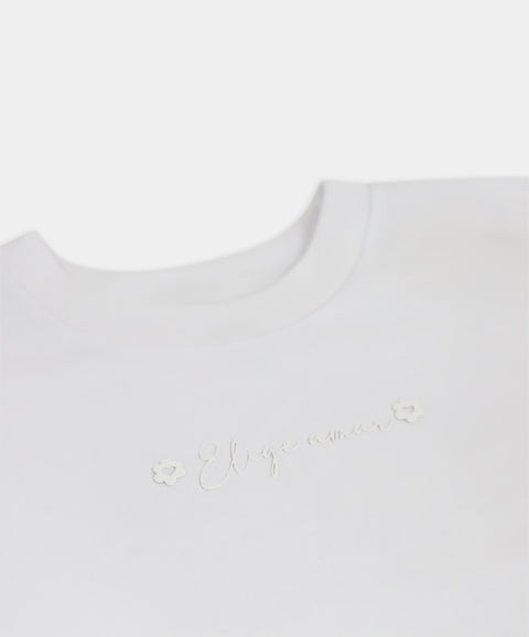 Camiseta Manga Corta Blanca para Niña