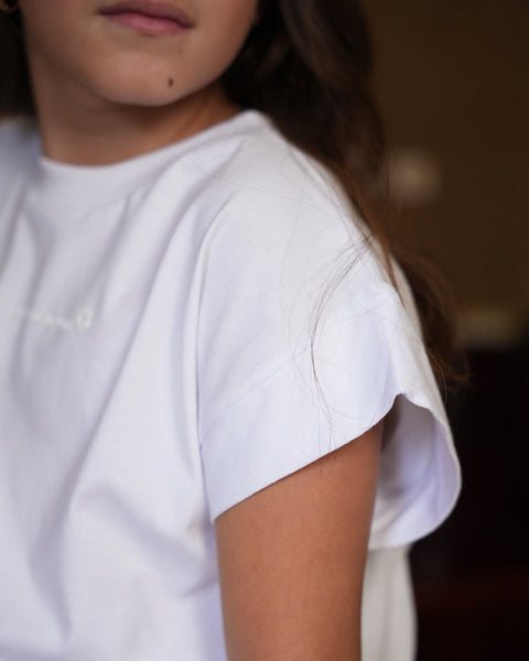 Camiseta Manga Corta Blanca para Niña