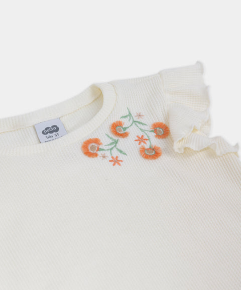 Conjunto Camiseta y Pantalón Wide Leg Para Niña