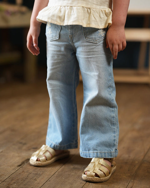 Jean Wide Leg Para Bebé Niña