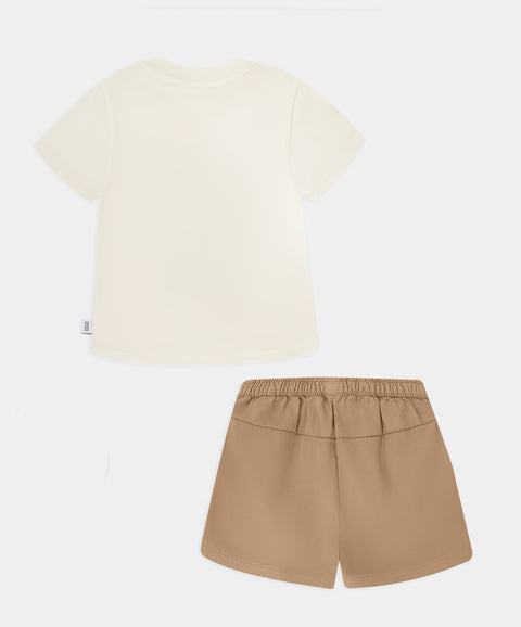 Polito x Arrurrú: Conjunto Bermuda y Camiseta Para Recién Nacido
