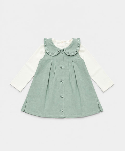 Conjunto Vestido y Body Para Recién Nacida