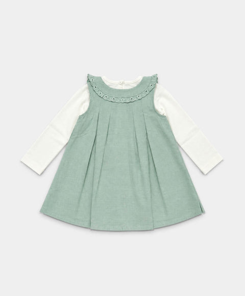 Conjunto Vestido y Body Para Recién Nacida