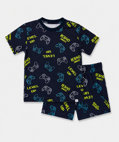 Pijama Camiseta Manga Corta y Short Para Bebé Niño