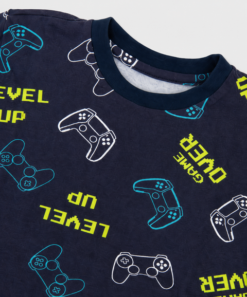 Pijama Camiseta Manga Corta y Short Para Bebé Niño