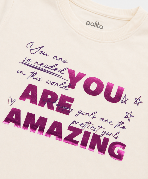 Camiseta Manga Corta Para Niña