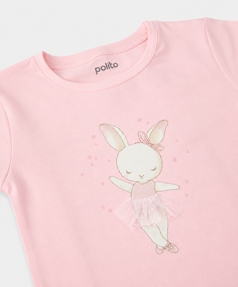Camiseta Manga Corta Para Bebé Niña
