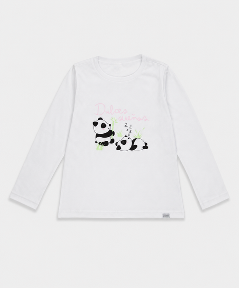 Pijama Camiseta Manga Larga y Pantalón Para Bebé Niña