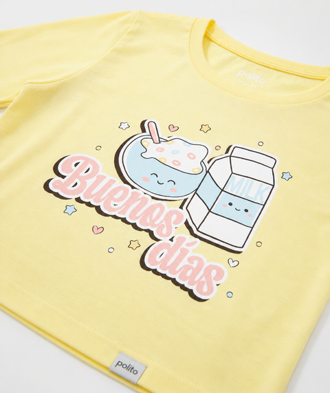 Pijama Camiseta y Pantalón Para Bebé Niña