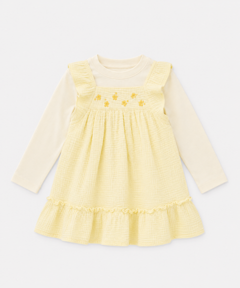 Conjunto Vestido y Buzo para Bebé Niña