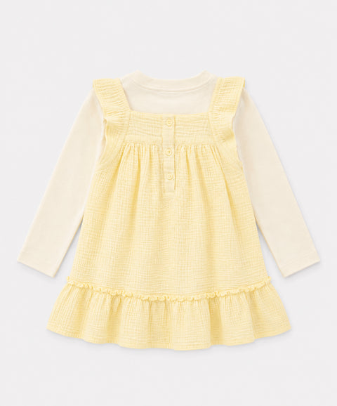 Conjunto Vestido y Buzo para Bebé Niña