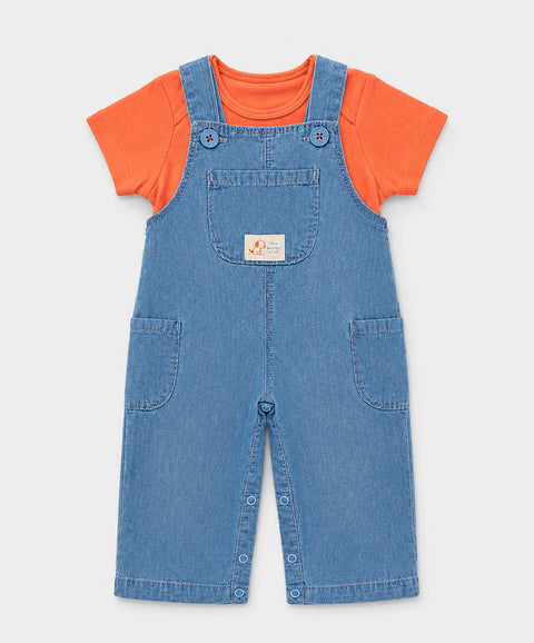 Conjunto Overol y Camiseta Para Recién Nacido