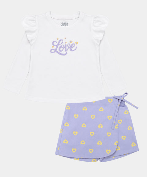 Conjunto Falda Short y Camiseta Para Bebé Niña