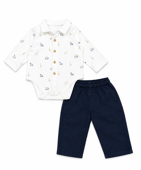 Conjunto Pantalon y Body Para Recién Nacido