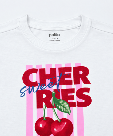 Camiseta Manga Corta Para Niña