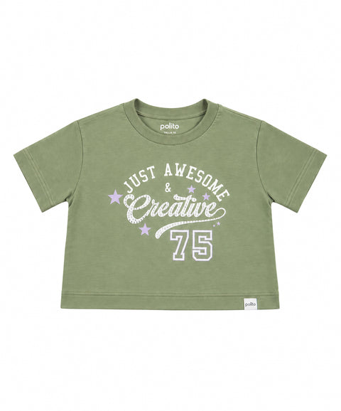 Camiseta Manga Corta Para Niña