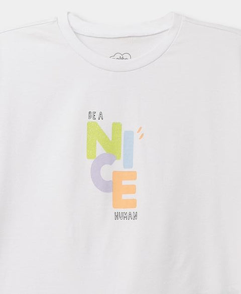 Camiseta Manga Corta Para Niña En Licra Color Blanco