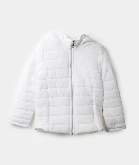 Chaqueta Acolchada Para Niña Color Blanco