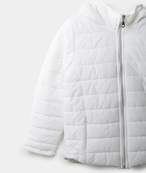 Chaqueta Acolchada Para Niña Color Blanco