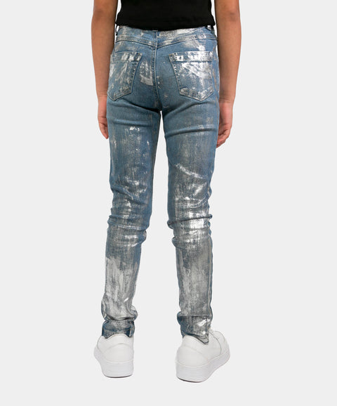Jean Para Niña Estilo Foil En Denim Color Índigo