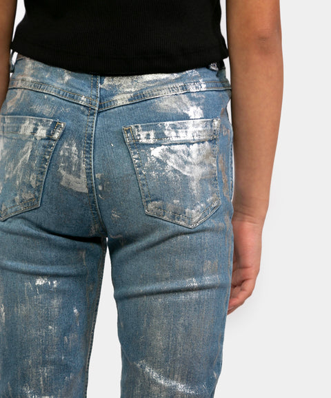 Jean Para Niña Estilo Foil En Denim Color Índigo