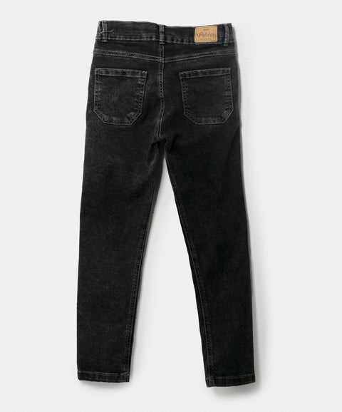 Pantalón Para Niño En Denim Color Negro