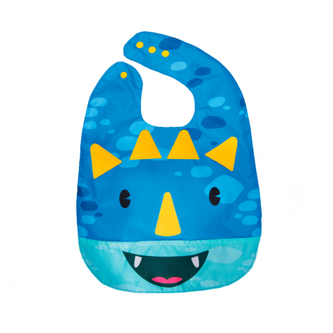 Babero Para Bebé Niño Color Azul Con Estampado De Dinosaurio