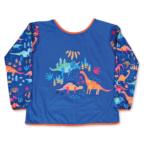 Delantal Para Bebé Niño Color Azul Con Estampado De Dinosaurio