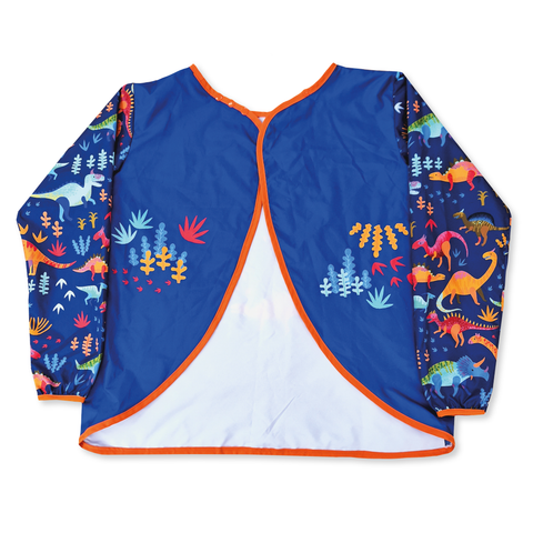 Delantal Para Bebé Niño Color Azul Con Estampado De Dinosaurio