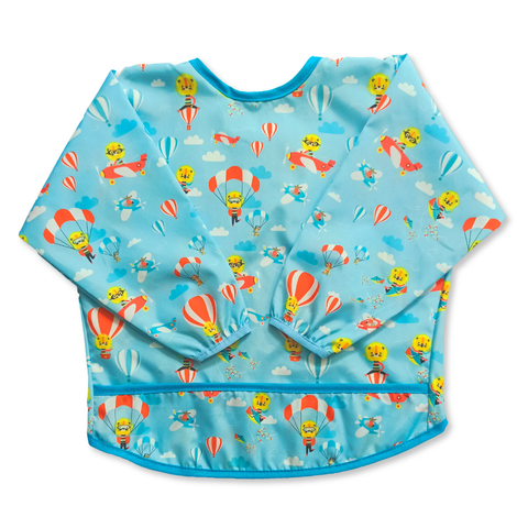 Babero para bebé niño color aqua con estampado de león aventurero