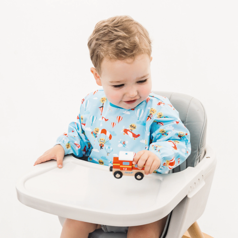 Babero para bebé niño color aqua con estampado de león aventurero