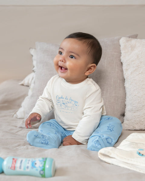 Polito x Arrurrú: Pijama con Piecitos Unisex Para Recién Nacidos