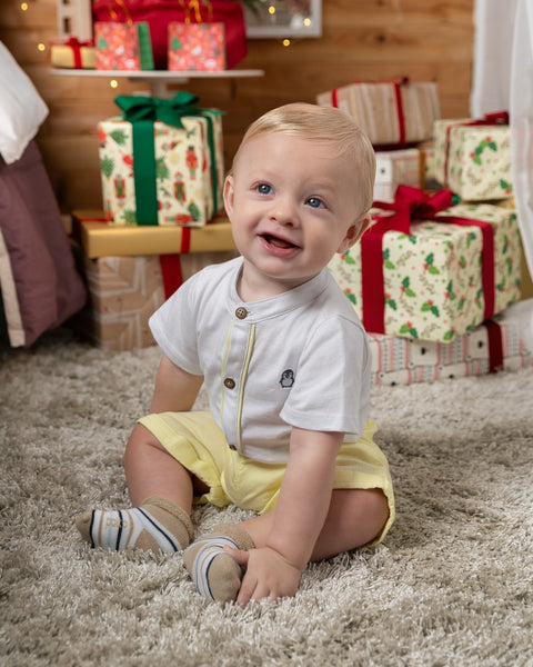 Conjunto Bermuda y Body Manga Corta Para Recién Nacido