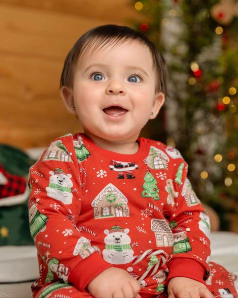 Pijama Navideña Manga Larga Unisex Para Bebés