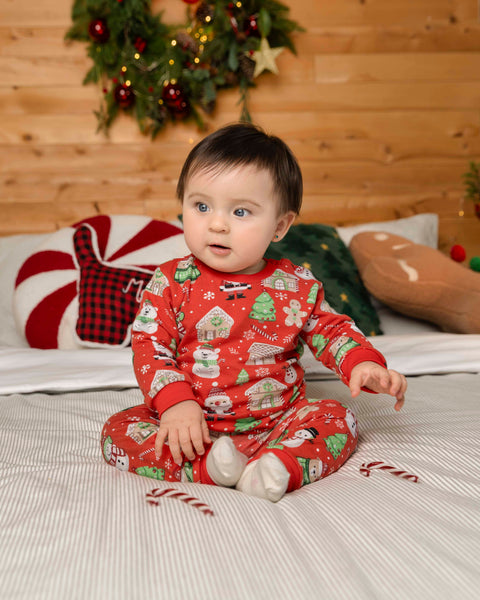 Pijama Navideña Manga Larga Unisex Para Bebés
