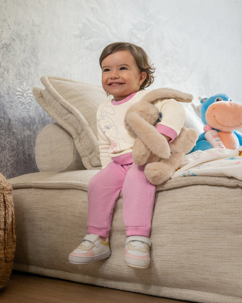 Polito x Arrurrú: Conjunto Buzo y Pantalón Para Recién Nacida