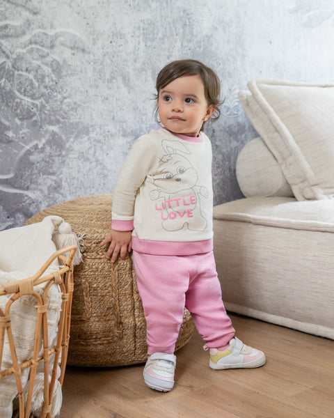 Polito x Arrurrú: Conjunto Buzo y Pantalón Para Recién Nacida