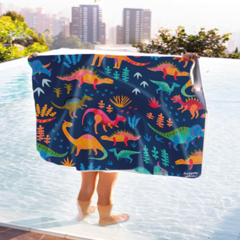 Toalla Microfibra De Niño Con Estampado De Dinosaurios