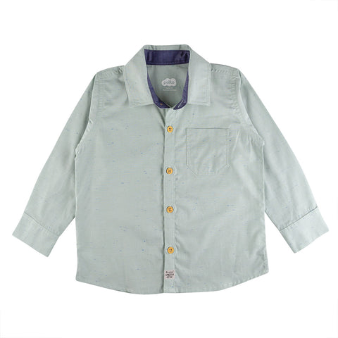 Camisa para niño en popelina color verde