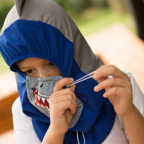 Balaclava para niño color gris con azul