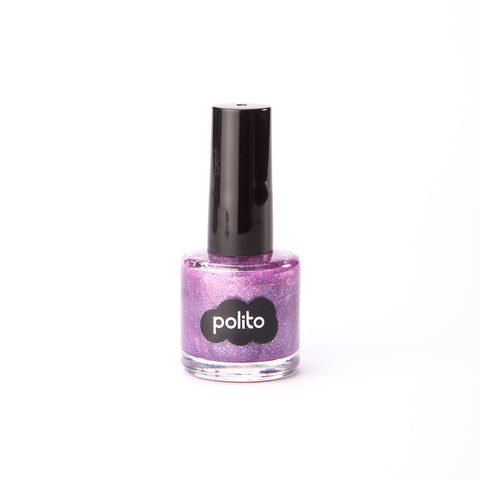 Esmalte para niña color morado con mirellas