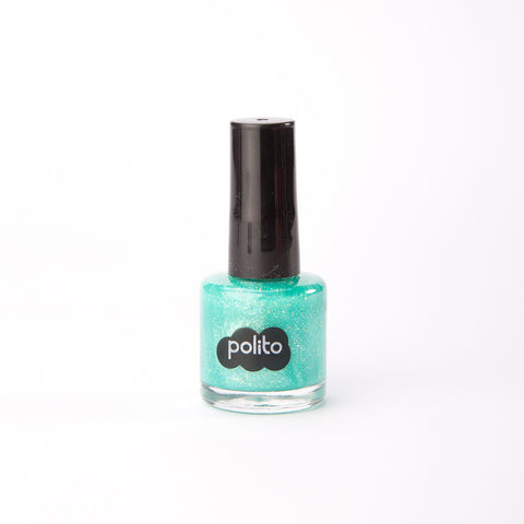 Esmalte para niña color aqua con mirellas