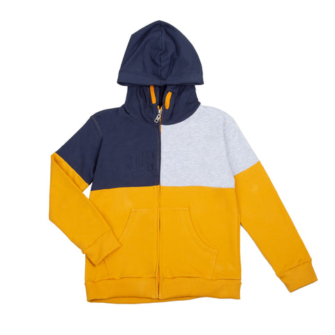 Buzo para niño en burda color ocre