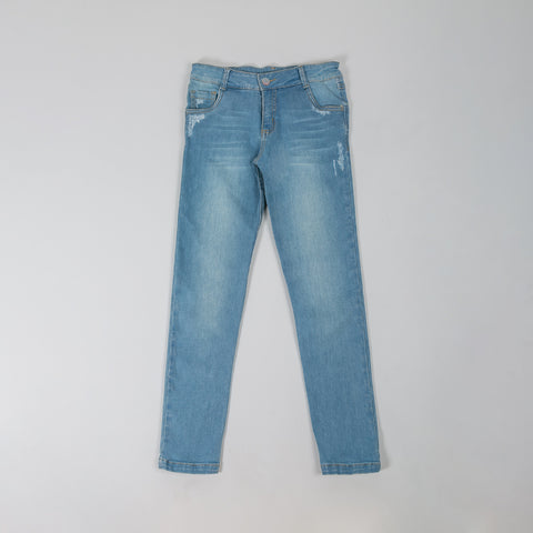 Jean Slim Para Niña En Denim Color Índigo