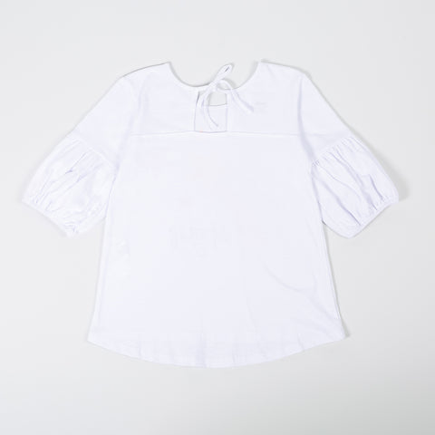 Camiseta para niña en licra color blanco