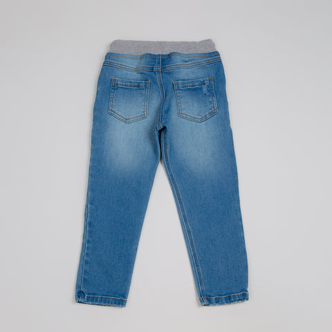 Jean Jogger Para Bebé Niño Color Índigo Con Ligeros Desgastes
