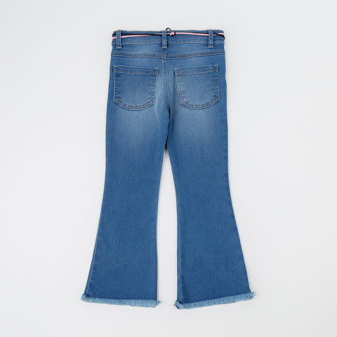 Jean Casual Para Bebé Niña Color Índigo Bota Ancha