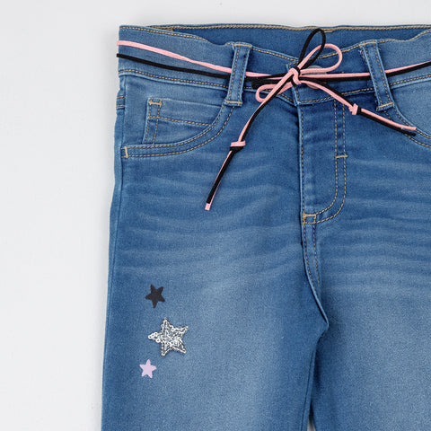 Jean Casual Para Bebé Niña Color Índigo Bota Ancha